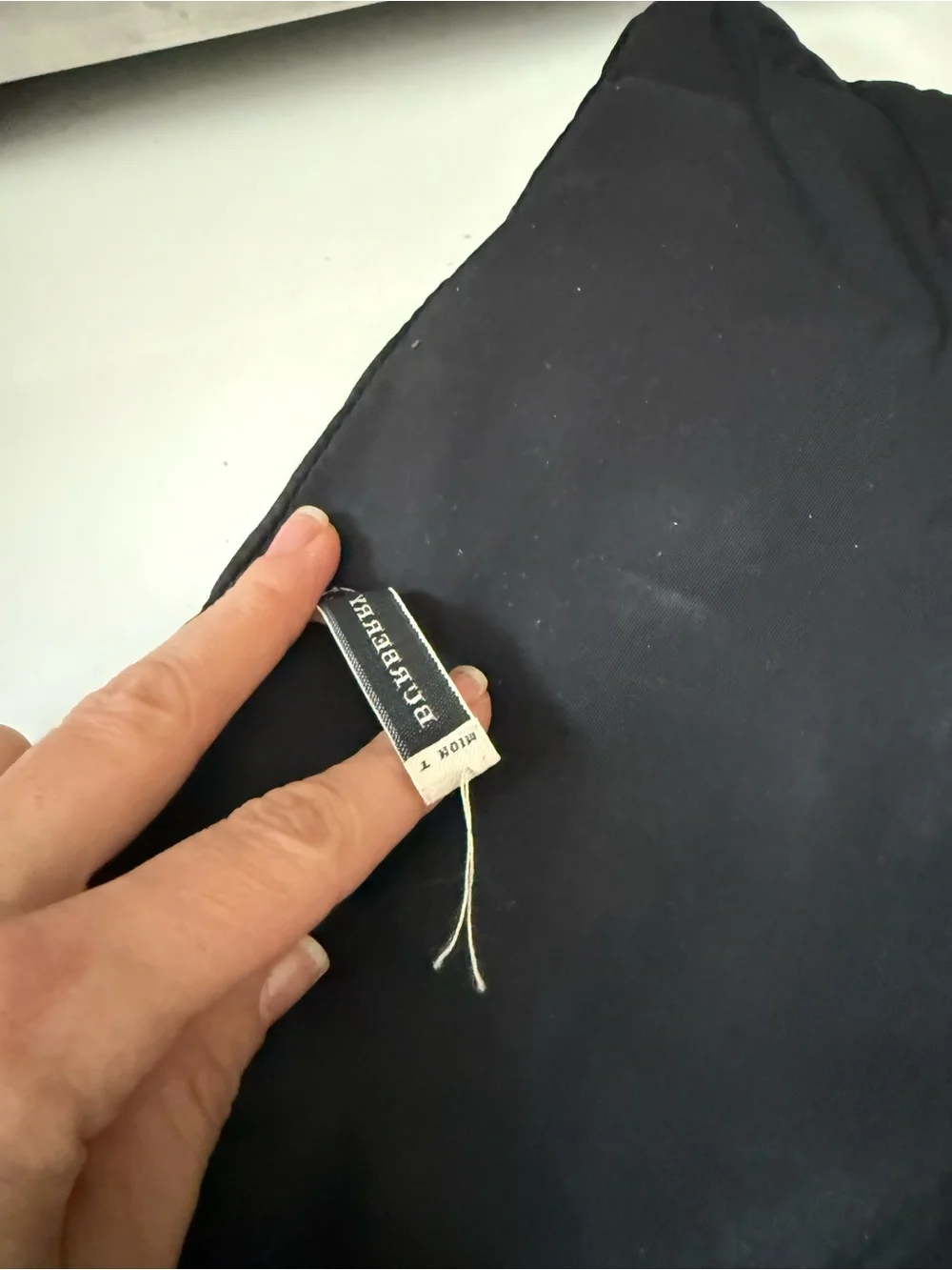 Burberry Black Quilted Nylon Baby Bag with Gold Hardware